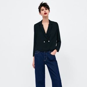 Zara basics black dress up top